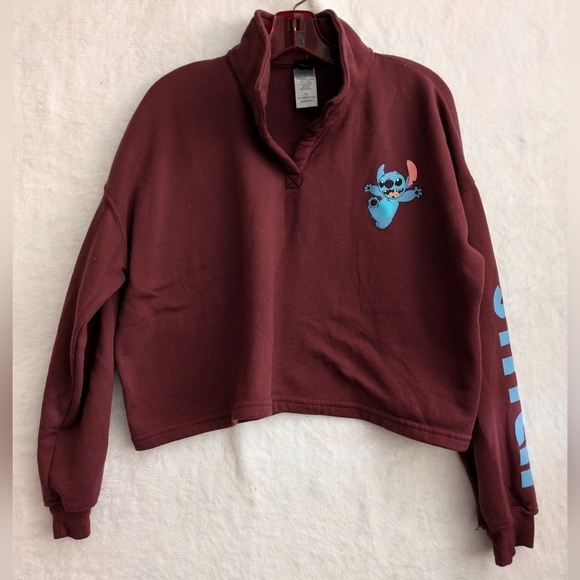 Disney stitch size small crop top sweater - Picture 1 of 4